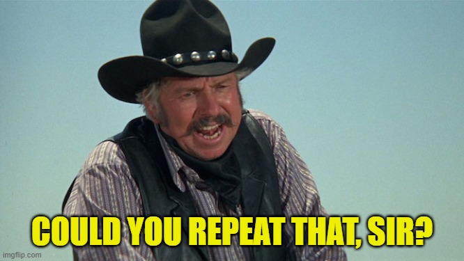 Slim Pickens | COULD YOU REPEAT THAT, SIR? | image tagged in slim pickens | made w/ Imgflip meme maker