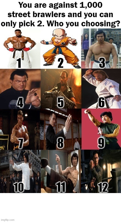 You Against A 1000 Street Brawlers Can Only Pick 2 | image tagged in you against a 1000 street brawlers can only pick 2 | made w/ Imgflip meme maker