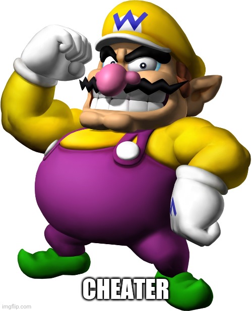 Wario | CHEATER | image tagged in wario | made w/ Imgflip meme maker