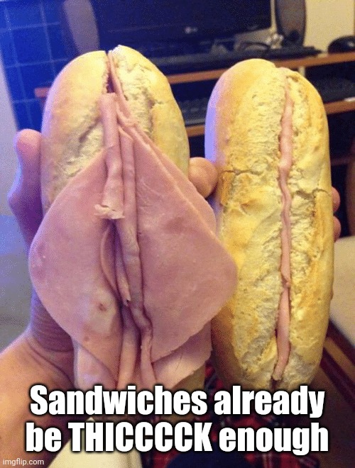 Sandwiches already be THICCCCK enough | made w/ Imgflip meme maker
