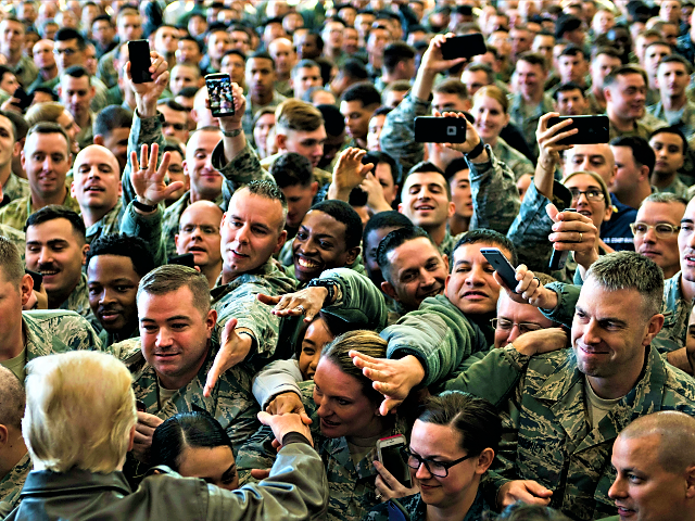 Trump with troops Blank Meme Template