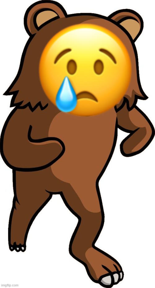 Pedobear Sad | image tagged in pedobear | made w/ Imgflip meme maker
