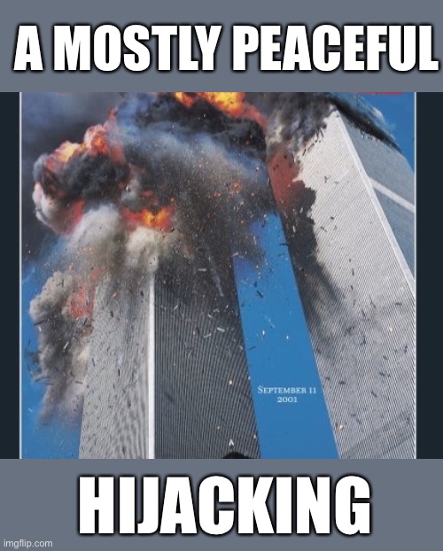 According to CNN | A MOSTLY PEACEFUL; HIJACKING | image tagged in msm lies | made w/ Imgflip meme maker