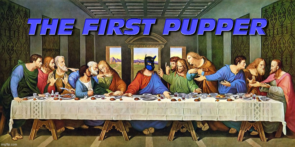 image tagged in jesus,the last supper,pup play,lgbtq,fetish,mask | made w/ Imgflip meme maker