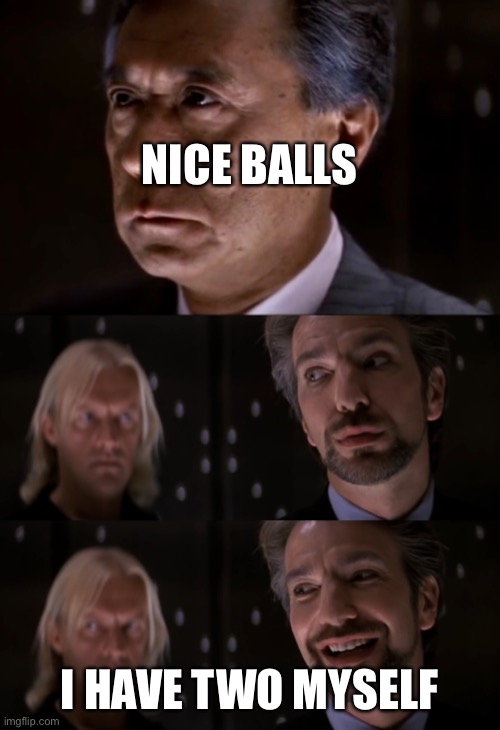 Nice balls | NICE BALLS; I HAVE TWO MYSELF | image tagged in die hard | made w/ Imgflip meme maker