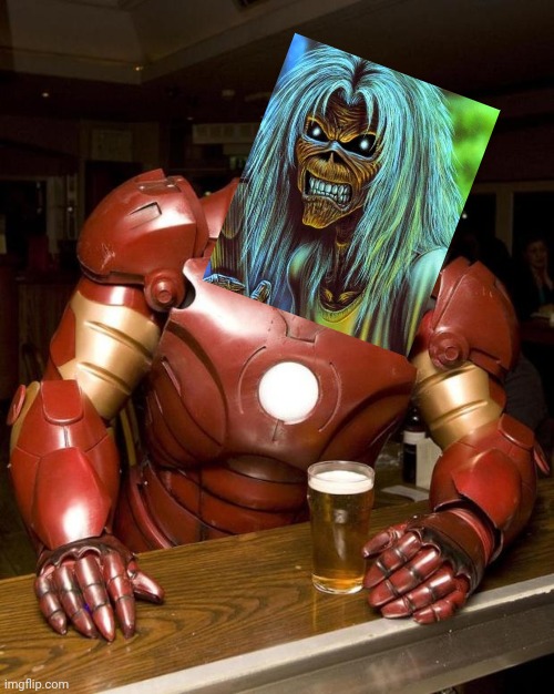 Iron Mandien | image tagged in iron man,iron maiden,iron maiden eddie,avengers | made w/ Imgflip meme maker