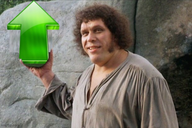 High Quality Andre the Giant upvote Blank Meme Template