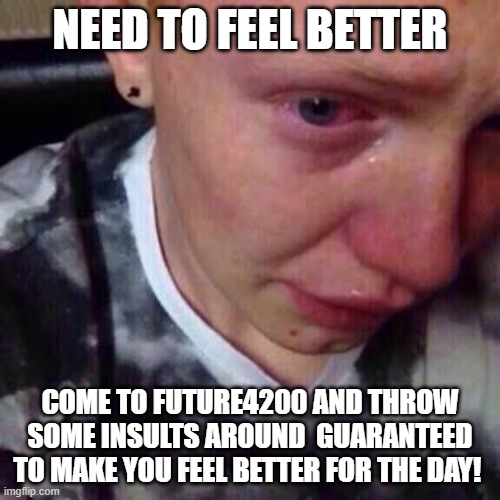 Feel like pure shit | NEED TO FEEL BETTER; COME TO FUTURE4200 AND THROW SOME INSULTS AROUND  GUARANTEED TO MAKE YOU FEEL BETTER FOR THE DAY! | image tagged in feel like pure shit | made w/ Imgflip meme maker
