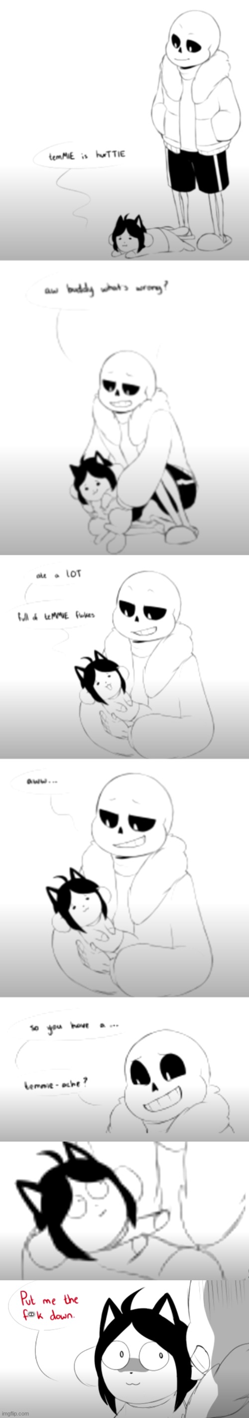 This is one of the best comics EVER! | ** | image tagged in temmie,sans,comics | made w/ Imgflip meme maker