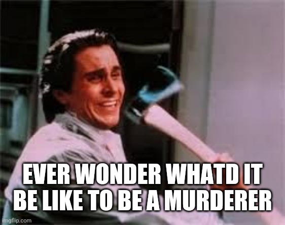 I have. Wouldnt do it tho | EVER WONDER WHATD IT BE LIKE TO BE A MURDERER | image tagged in axe murder | made w/ Imgflip meme maker