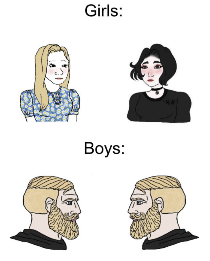 Boys vs girls Blank Meme Template