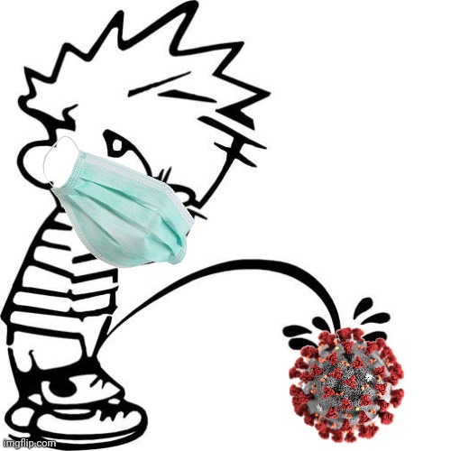 Together will put the Virus in Isolation! | image tagged in calvin peeing,memes,coronavirus,covid-19,covidiots,pandemic | made w/ Imgflip meme maker