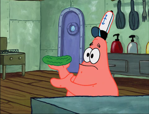 High Quality Patrick Holding Pickle Blank Meme Template