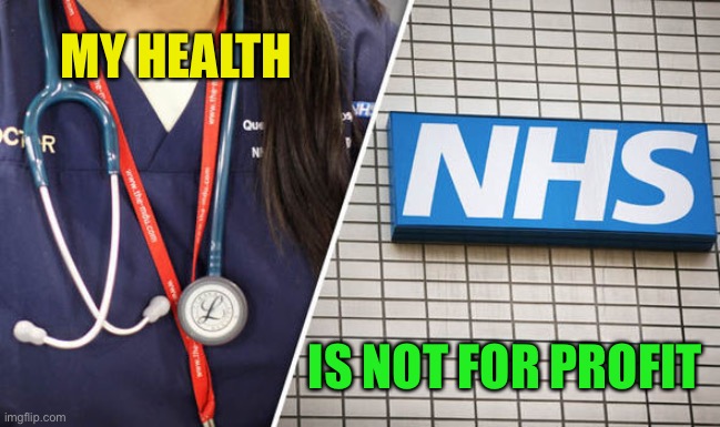 Nhs2 | MY HEALTH IS NOT FOR PROFIT | image tagged in nhs2 | made w/ Imgflip meme maker