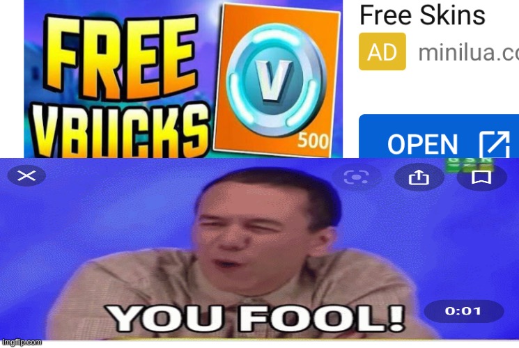 FrEe V-bUcKs! | image tagged in fortnite sucks | made w/ Imgflip meme maker