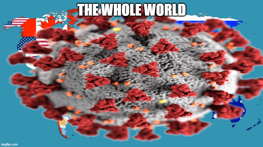 The Whole World Right Now | THE WHOLE WORLD | image tagged in coronavirus | made w/ Imgflip meme maker