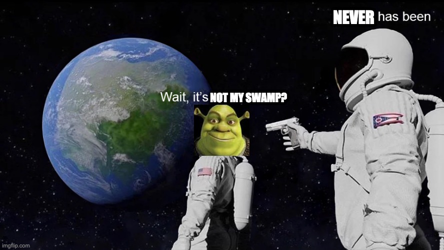 not a swamp | NEVER; NOT MY SWAMP? | image tagged in wait its all,shrek,shrek swamp | made w/ Imgflip meme maker