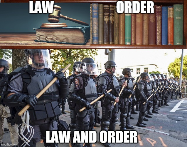What we need more of in this country |  LAW                        ORDER; LAW AND ORDER | image tagged in law,order,law and order,trump,police,riots | made w/ Imgflip meme maker