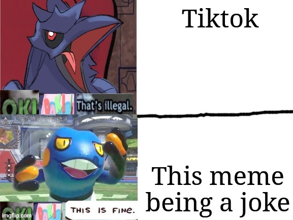 That's Illegal and this is fine | Tiktok This meme being a joke | image tagged in that's illegal and this is fine | made w/ Imgflip meme maker