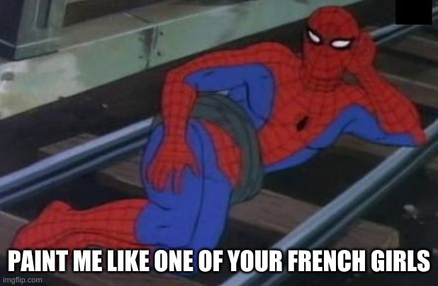 Sexy Railroad Spiderman | PAINT ME LIKE ONE OF YOUR FRENCH GIRLS | image tagged in memes,sexy railroad spiderman,spiderman | made w/ Imgflip meme maker