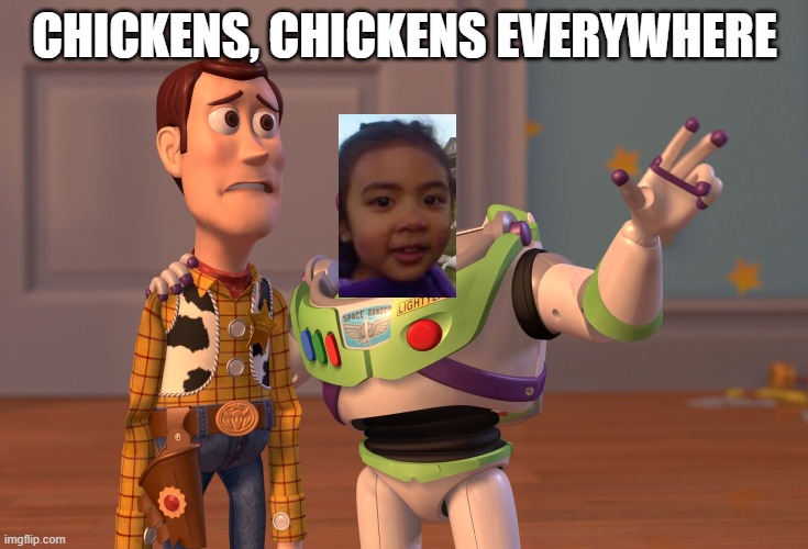 c h i c k e n s | CHICKENS, CHICKENS EVERYWHERE | image tagged in memes,x x everywhere | made w/ Imgflip meme maker
