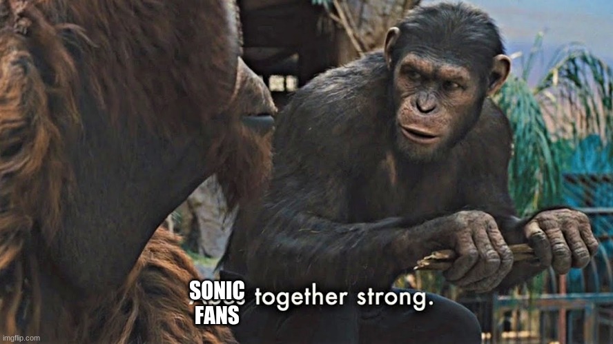 Ape together strong | SONIC FANS | image tagged in ape together strong | made w/ Imgflip meme maker