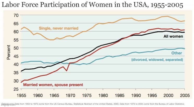 U.S. Labor force participation women | image tagged in u s labor force participation women | made w/ Imgflip meme maker