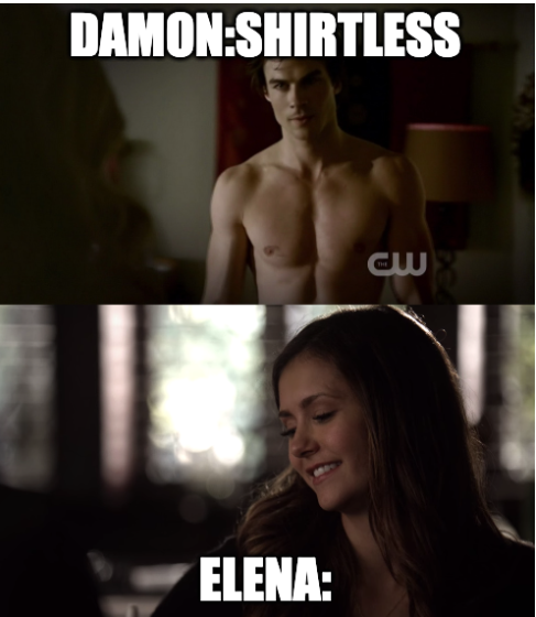 damon and elena Blank Meme Template