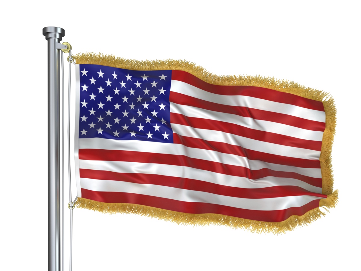 High Quality American flag with gold fringe Blank Meme Template