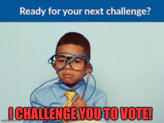 I CHALLENGE YOU TO VOTE! | image tagged in black lives matter | made w/ Imgflip meme maker