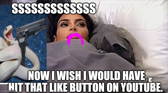 Kim Kardashian in Bed | SSSSSSSSSSSSS NOW I WISH I WOULD HAVE HIT THAT LIKE BUTTON ON YOUTUBE. | image tagged in kim kardashian in bed | made w/ Imgflip meme maker