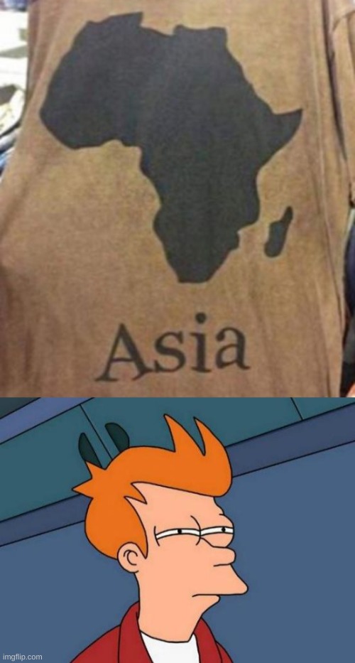 Africa and asia are so alike | image tagged in memes,futurama fry,scam,seems like a scam | made w/ Imgflip meme maker