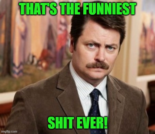 Ron Swanson Meme | THAT'S THE FUNNIEST SHIT EVER! | image tagged in memes,ron swanson | made w/ Imgflip meme maker