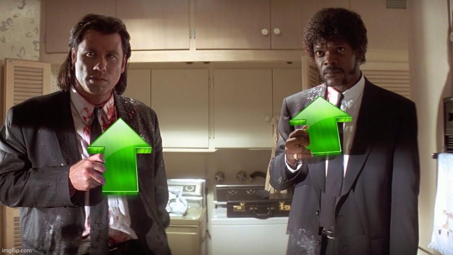 High Quality Pulp Fiction upvote Blank Meme Template