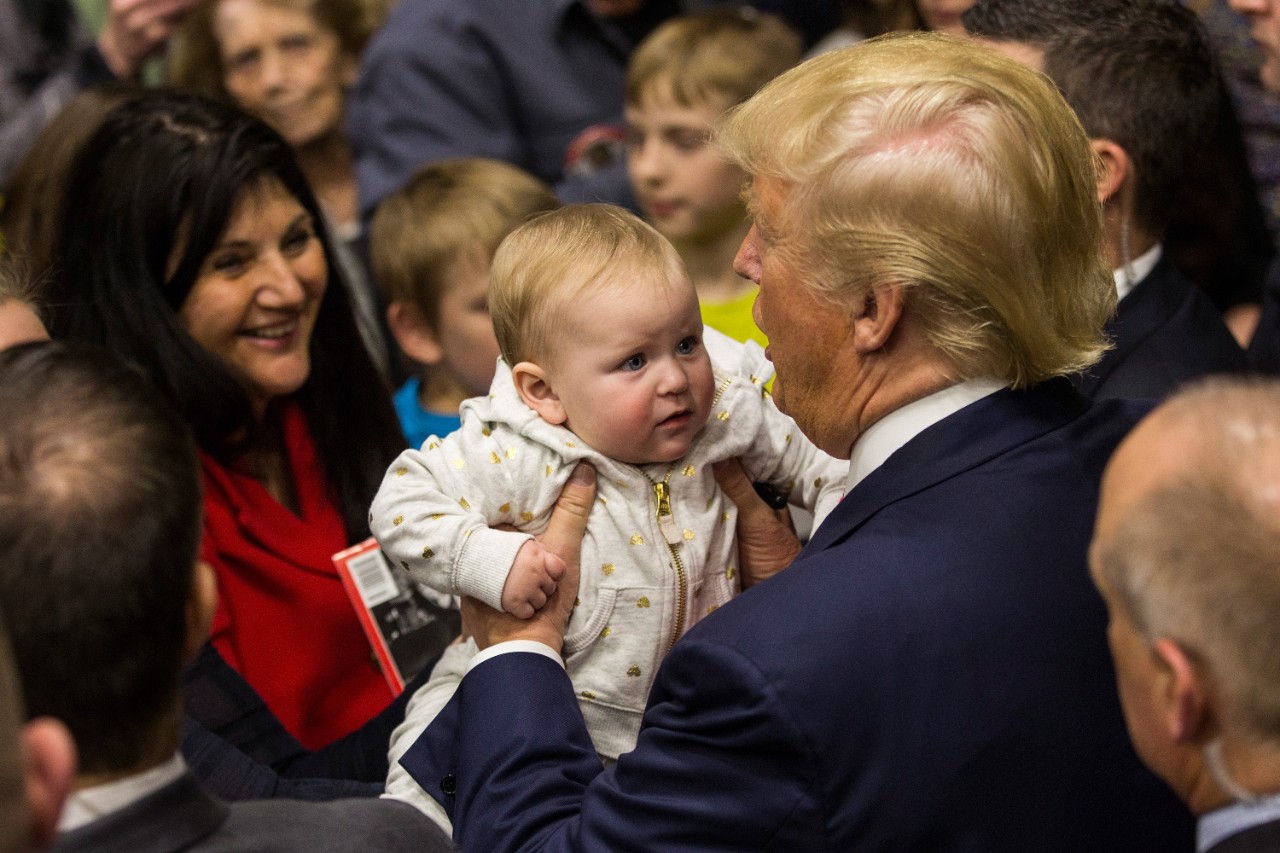 trump with baby Blank Meme Template