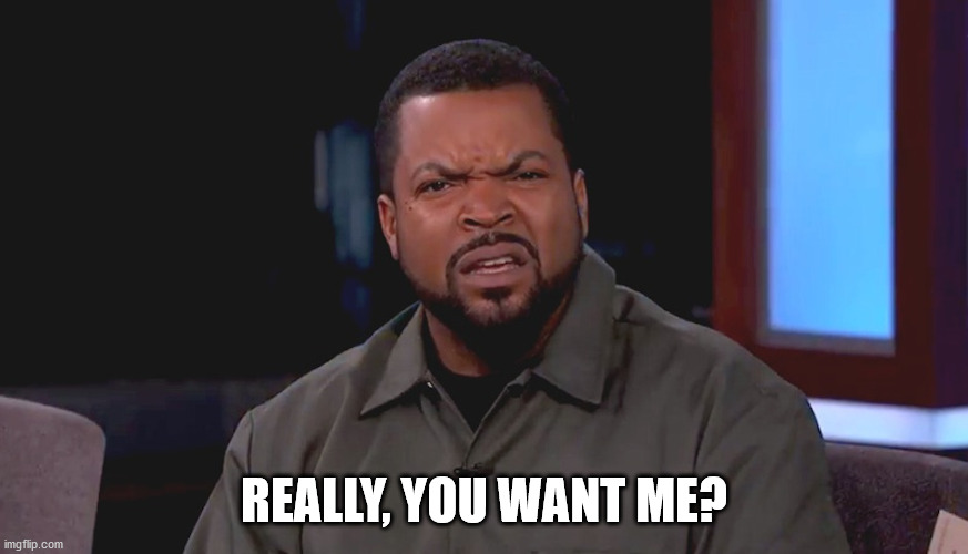 Really? Ice Cube | REALLY, YOU WANT ME? | image tagged in really ice cube | made w/ Imgflip meme maker