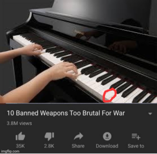 G note | image tagged in piano,top 10 weapons banned from war | made w/ Imgflip meme maker