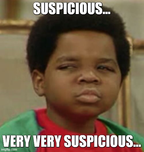 Suspicious | SUSPICIOUS... VERY VERY SUSPICIOUS... | image tagged in suspicious | made w/ Imgflip meme maker
