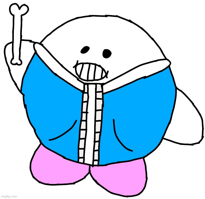 Sans kirb | image tagged in drawings | made w/ Imgflip meme maker