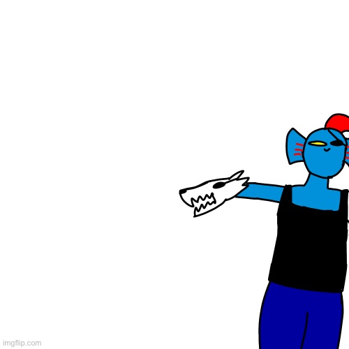 Undyne with hand gaster blaster T-posing | image tagged in drawings | made w/ Imgflip meme maker