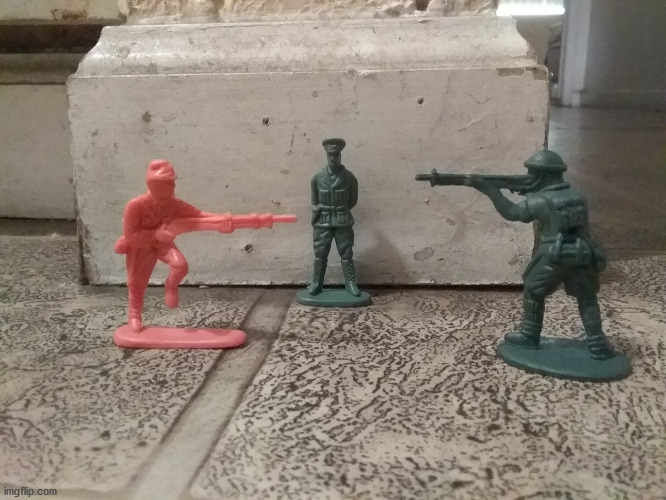 Soldier stand off | image tagged in soldier stand off | made w/ Imgflip meme maker