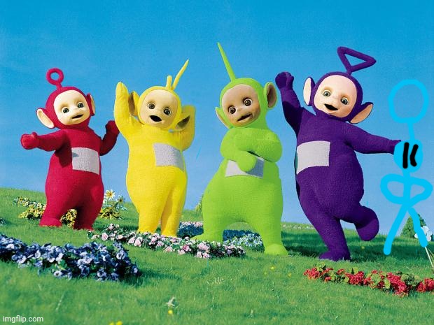 Light The Teletubbie & the 4 main teletubbies | image tagged in teletubbies | made w/ Imgflip meme maker