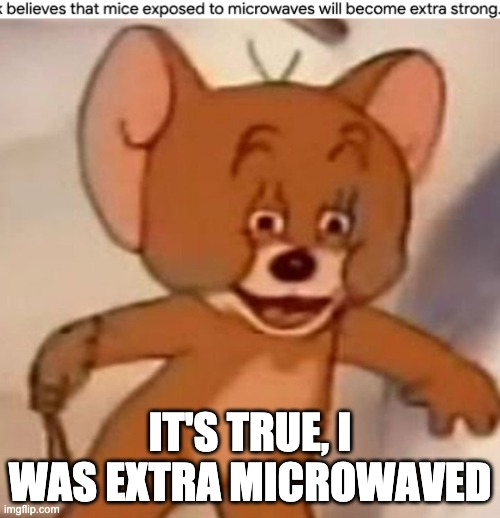 Jerry | IT'S TRUE, I WAS EXTRA MICROWAVED | image tagged in polish jerry | made w/ Imgflip meme maker