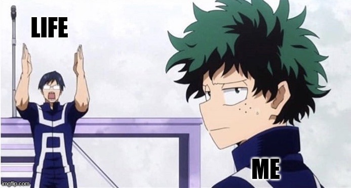 Deku Ignoring Iida | LIFE; ME | image tagged in deku ignoring iida | made w/ Imgflip meme maker