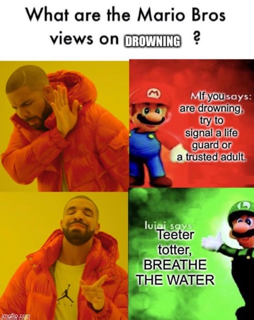 Yaaaaaas | image tagged in funny memes,mario bros views,drake hotline bling | made w/ Imgflip meme maker