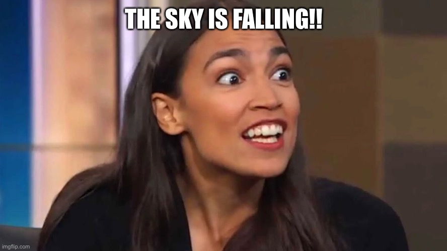 Crazy AOC | THE SKY IS FALLING!! | image tagged in crazy aoc | made w/ Imgflip meme maker