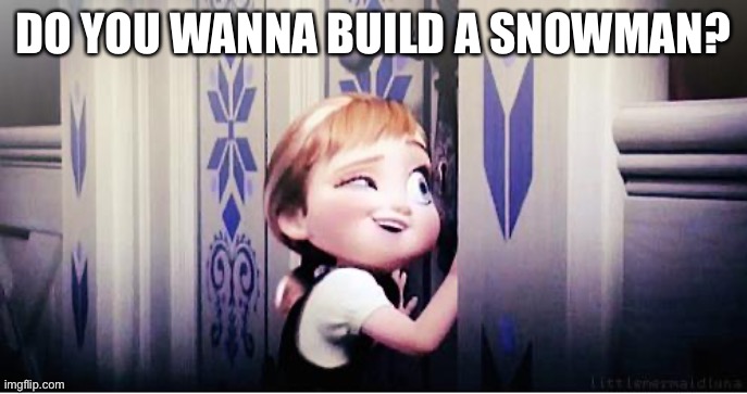 Do You Wanna Build A Snowman | DO YOU WANNA BUILD A SNOWMAN? | image tagged in do you wanna build a snowman | made w/ Imgflip meme maker