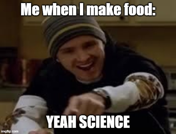 yeah science bitch | Me when I make food:; YEAH SCIENCE | image tagged in funny memes | made w/ Imgflip meme maker