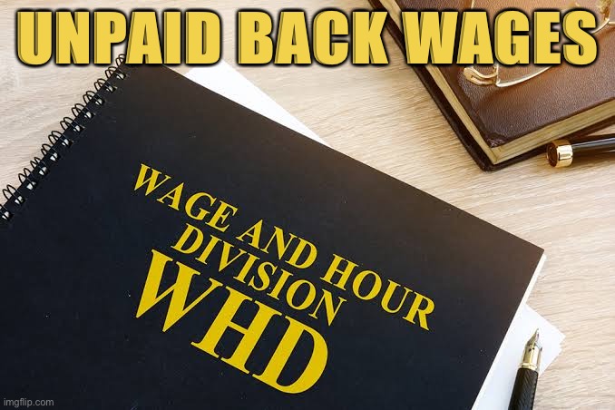 On Labor Day week, let’s reflect on all the unpaid back wages that are still owed the descendants of slaves. | UNPAID BACK WAGES | image tagged in wage and hour division whd,labor,labor day,slavery,slaves,justice | made w/ Imgflip meme maker