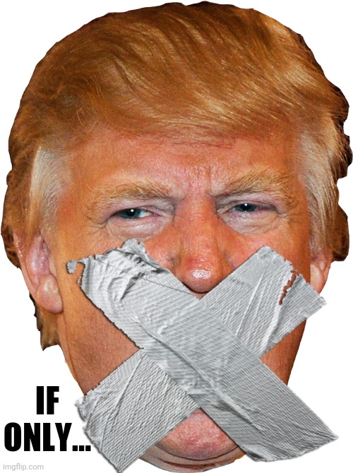 Shut up! | IF ONLY... | image tagged in trump,shut up | made w/ Imgflip meme maker